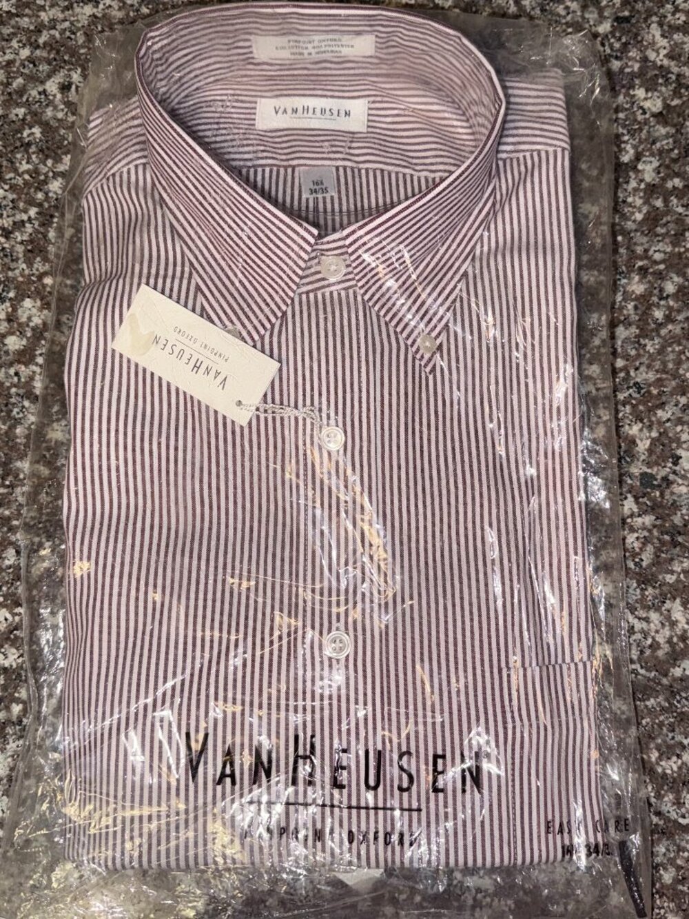 Van Heusen Men Dress Shirt 16 1/2 34/35 L New In Plastic